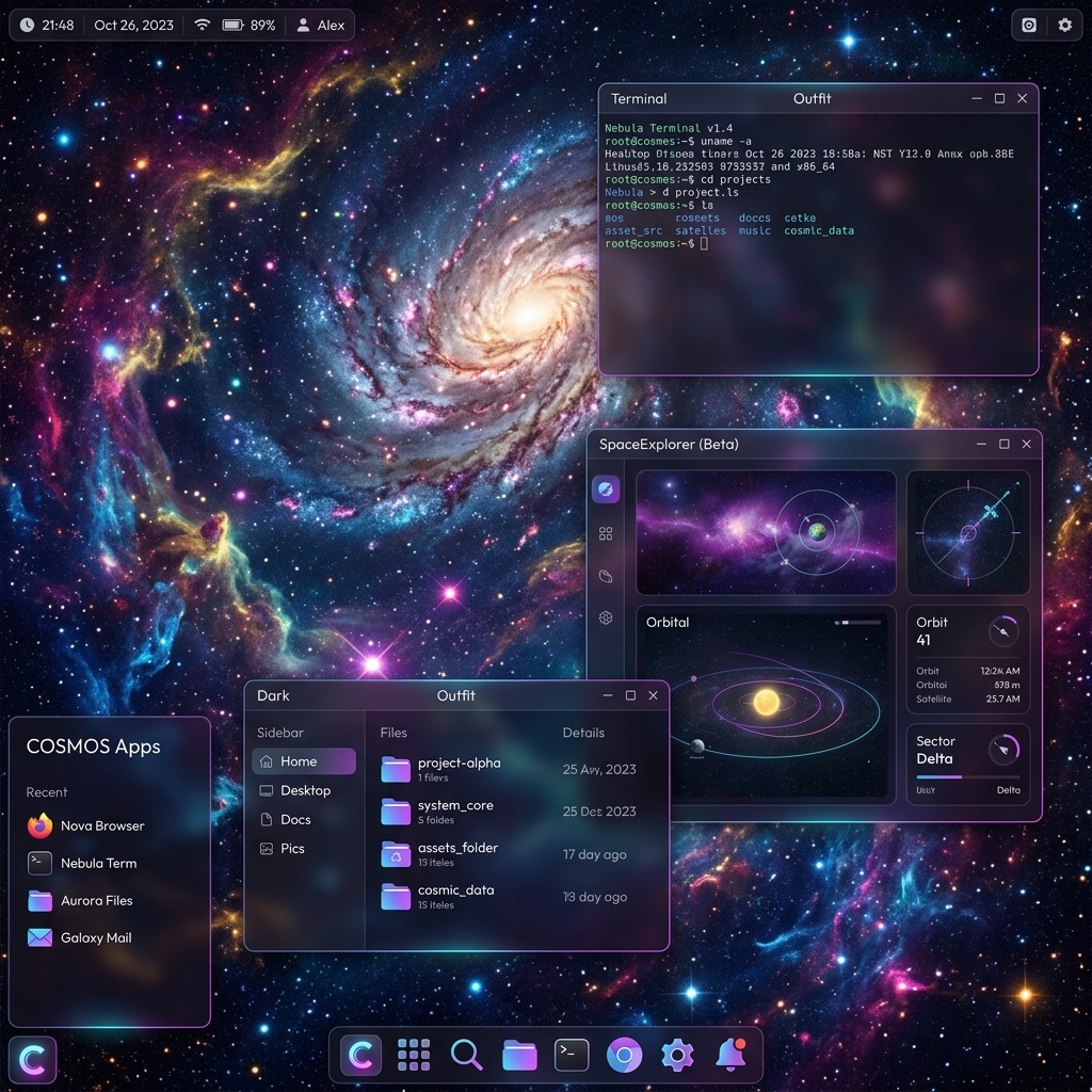 SpaceOS Desktop Mockup
